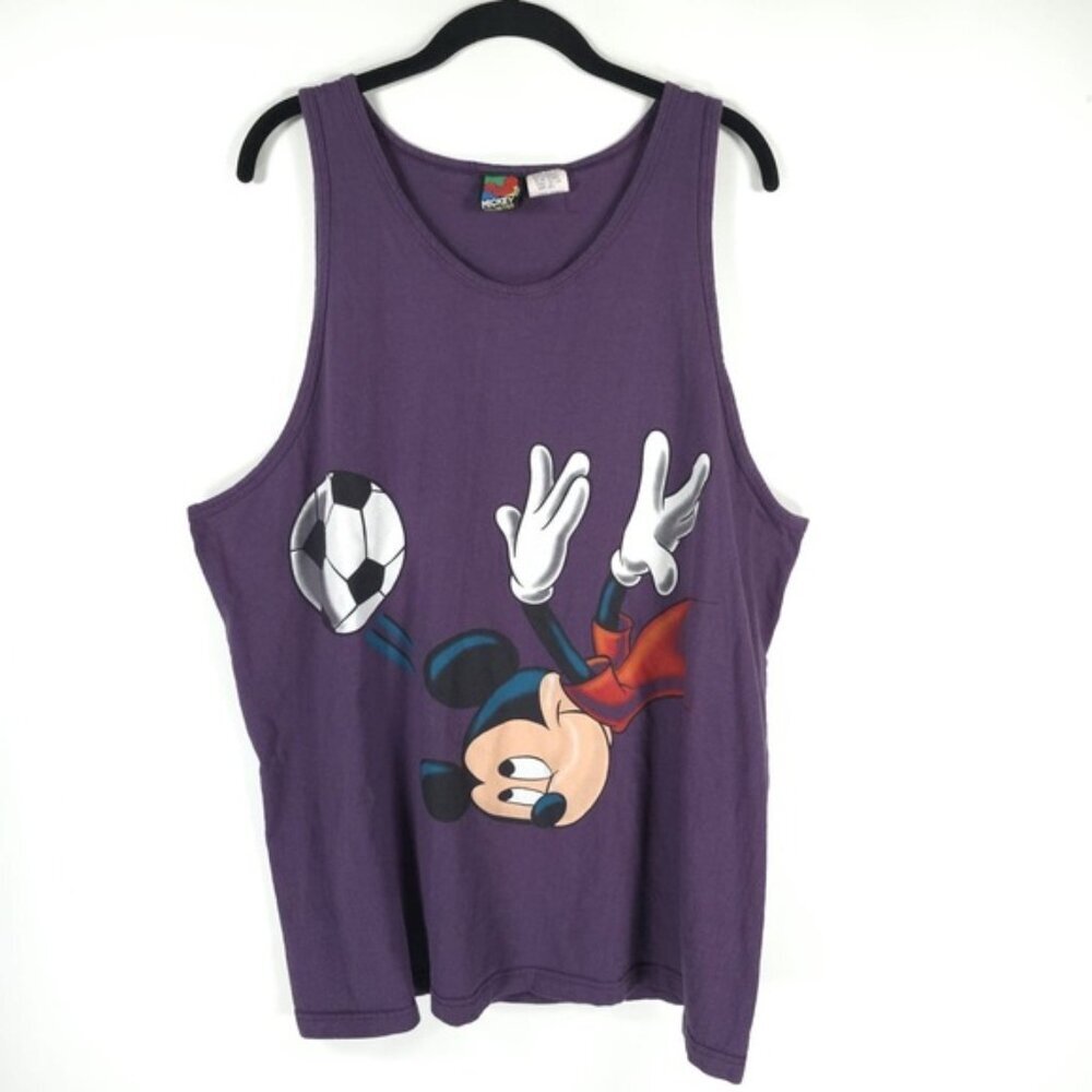 VINTAGE DISNEY MICKEY UNLIMITED Soccer Tank Top 100% Cotton UNISEX 50336 Size L
